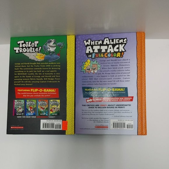 (4) CAPTAIN UNDERPANTS HARDCOVER BOOKS, ACTION ADVENTURE BOOKS TURBO TOILET - Picture 3 of 6